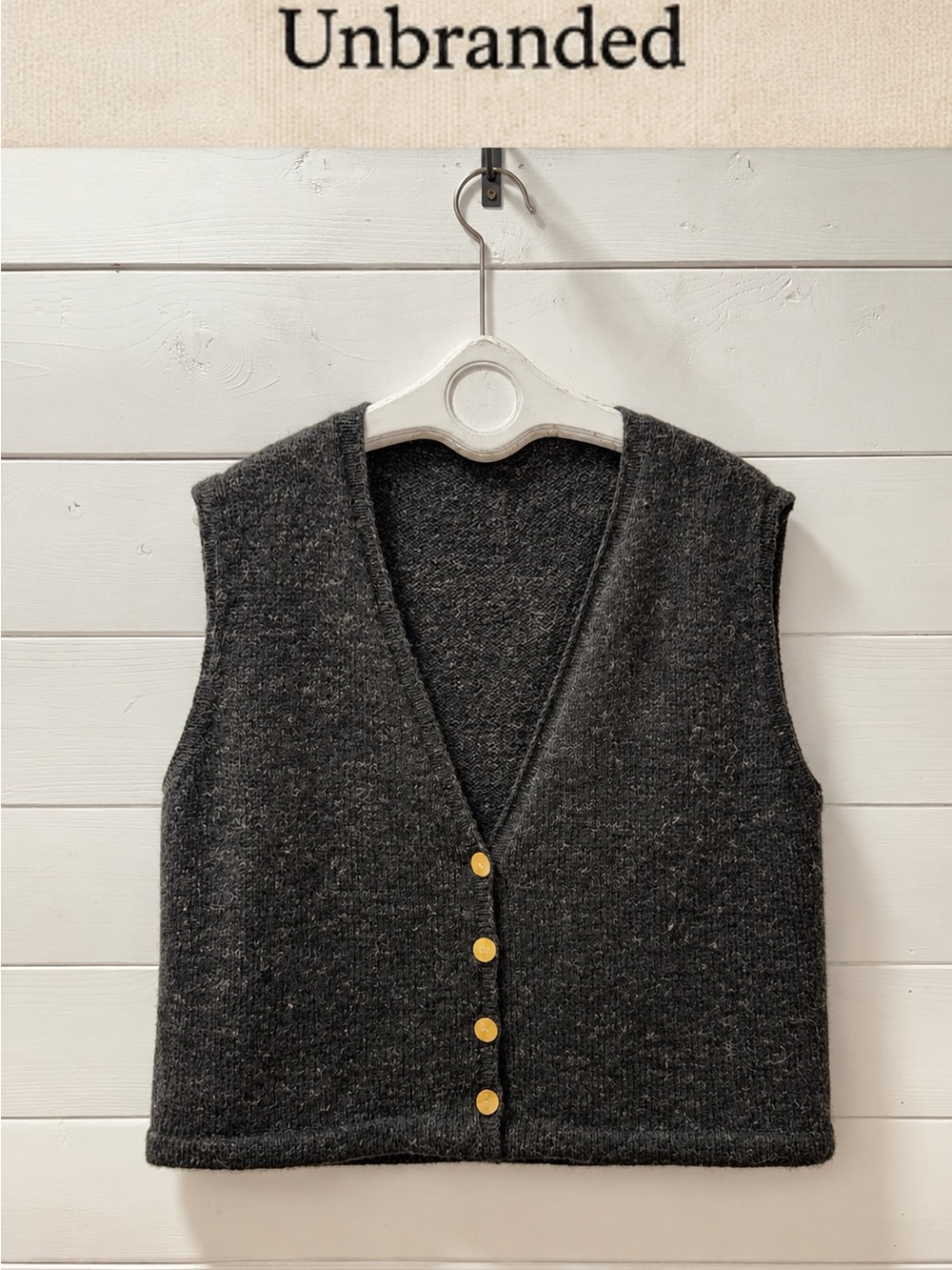 Unbranded Charcoal Grandma Knit Vest – Estimated Size XL